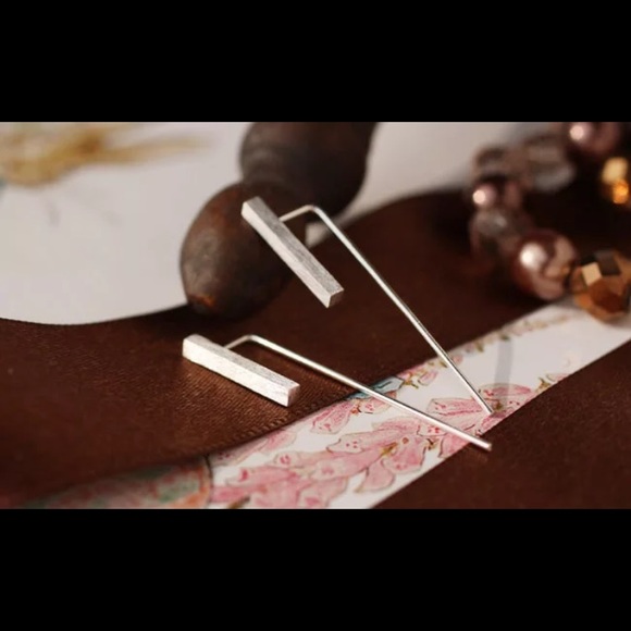 Short Bar Earrings - Picture 2 of 5